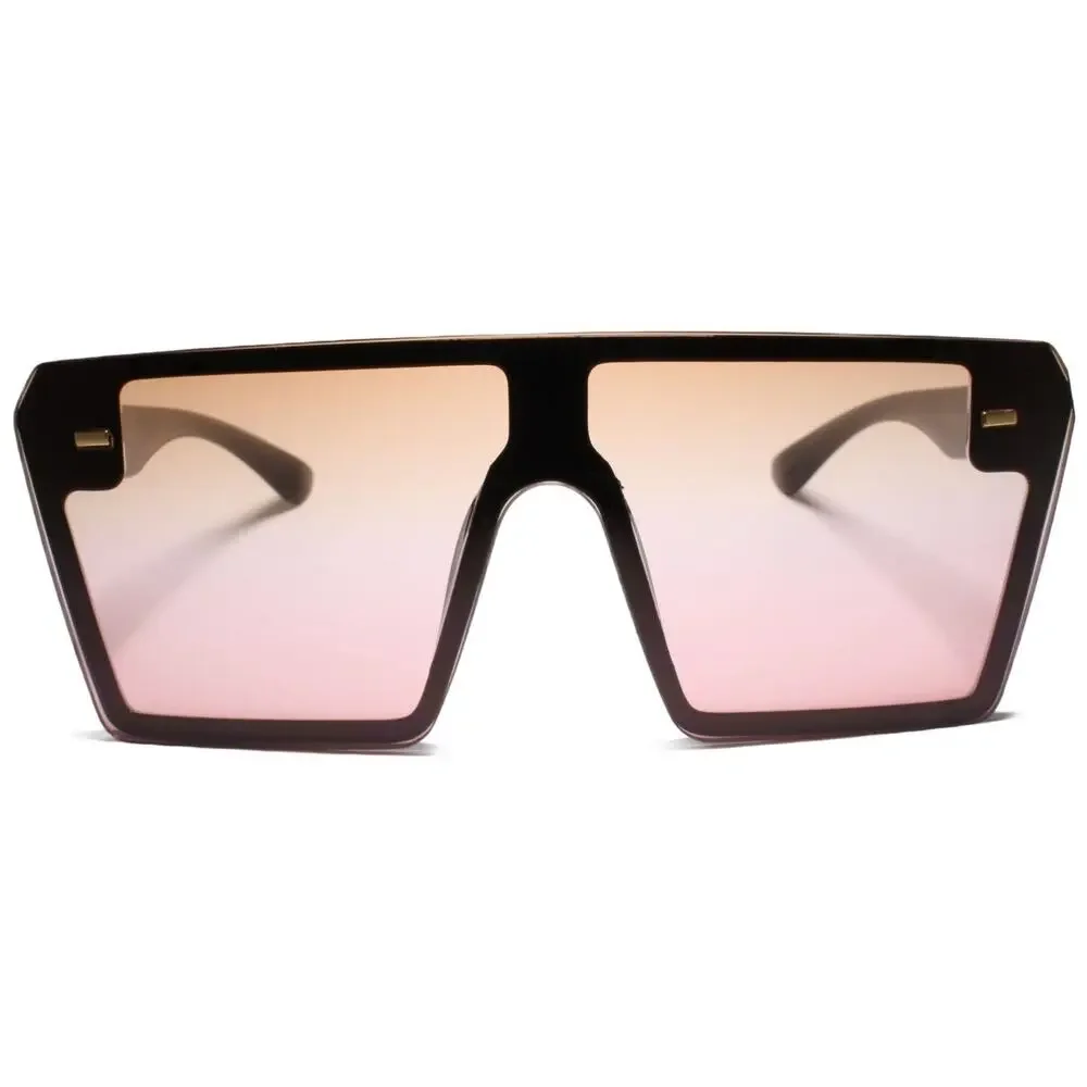 Kiss Oversized Square Sunglasses Brown Pink Gradient Lens 80s 90s